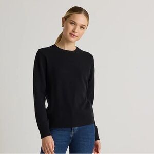 Quince Mongolian Cashmere Crewneck Sweater in black